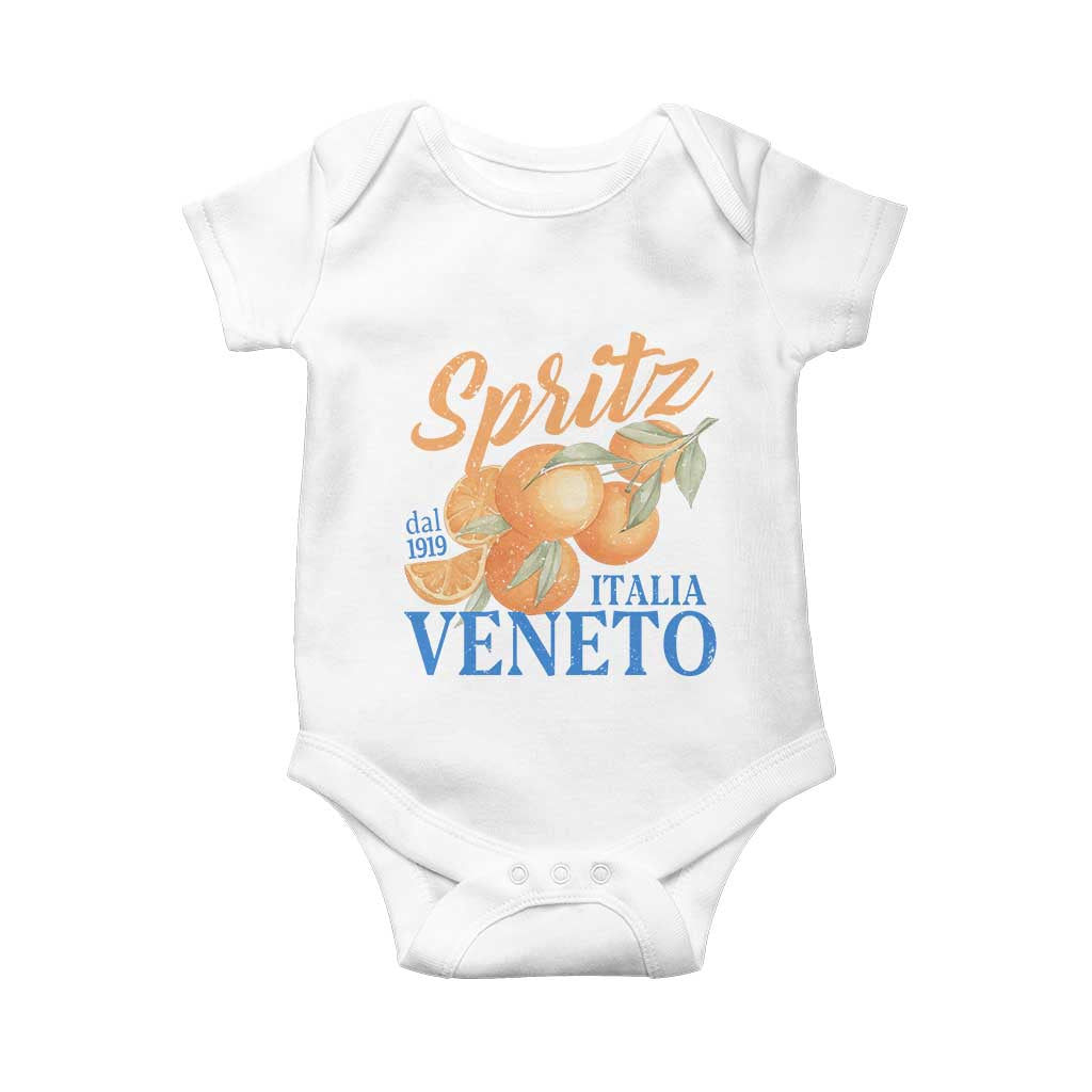 Spritz Italia Veneto Dal 1919 Baby Onesie Vintage Aperitivo Orange Italian Cocktail TS02 White Print Your Wear
