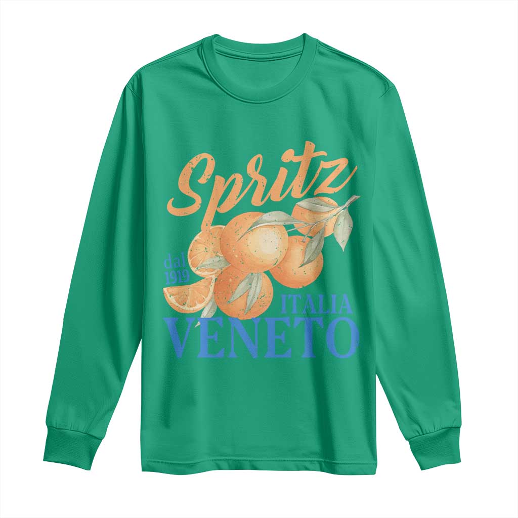 Spritz Italia Veneto Dal 1919 Long Sleeve Shirt Vintage Aperitivo Orange Italian Cocktail TS02 Irish Green Print Your Wear
