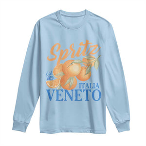 Spritz Italia Veneto Dal 1919 Long Sleeve Shirt Vintage Aperitivo Orange Italian Cocktail TS02 Light Blue Print Your Wear