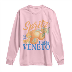 Spritz Italia Veneto Dal 1919 Long Sleeve Shirt Vintage Aperitivo Orange Italian Cocktail TS02 Light Pink Print Your Wear