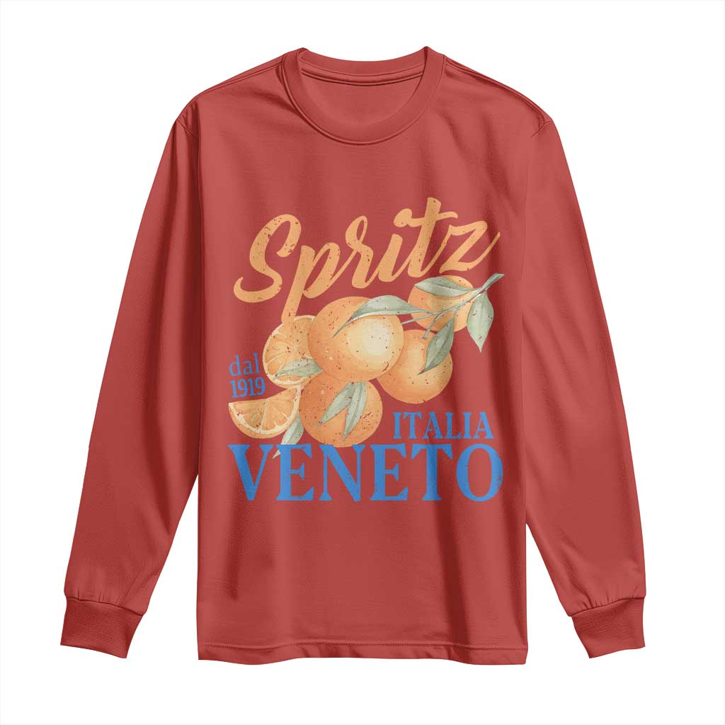 Spritz Italia Veneto Dal 1919 Long Sleeve Shirt Vintage Aperitivo Orange Italian Cocktail TS02 Red Print Your Wear