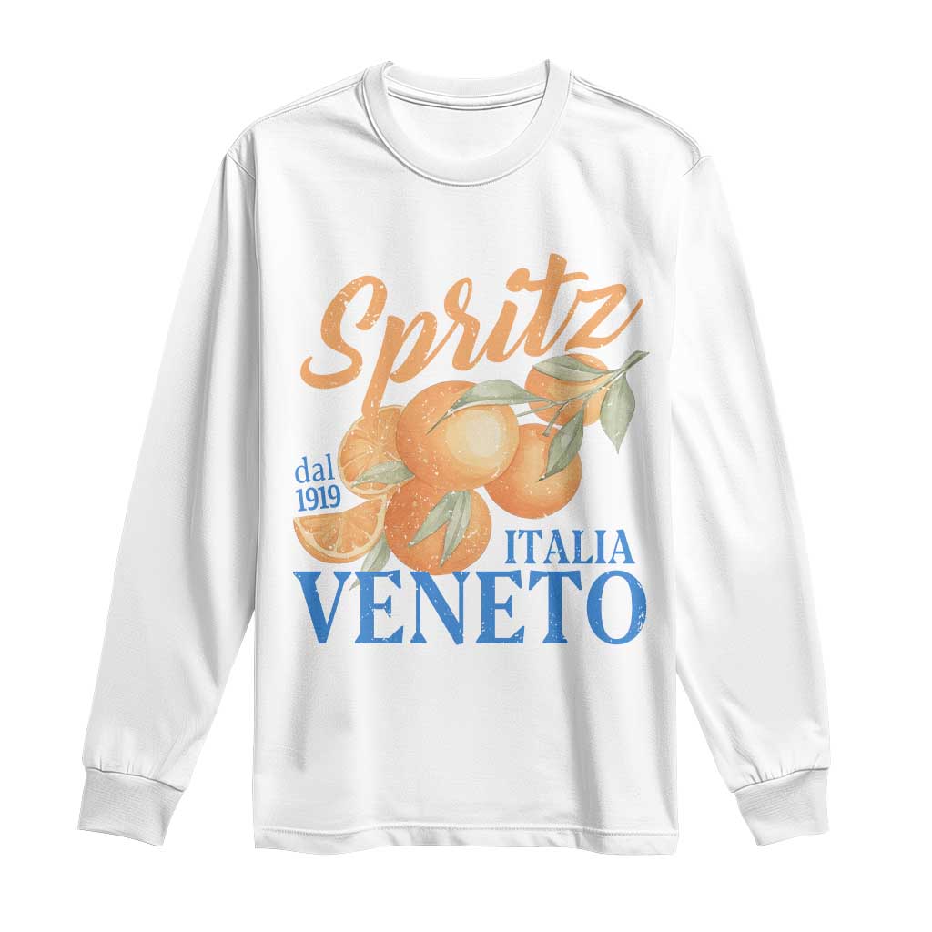 Spritz Italia Veneto Dal 1919 Long Sleeve Shirt Vintage Aperitivo Orange Italian Cocktail TS02 White Print Your Wear