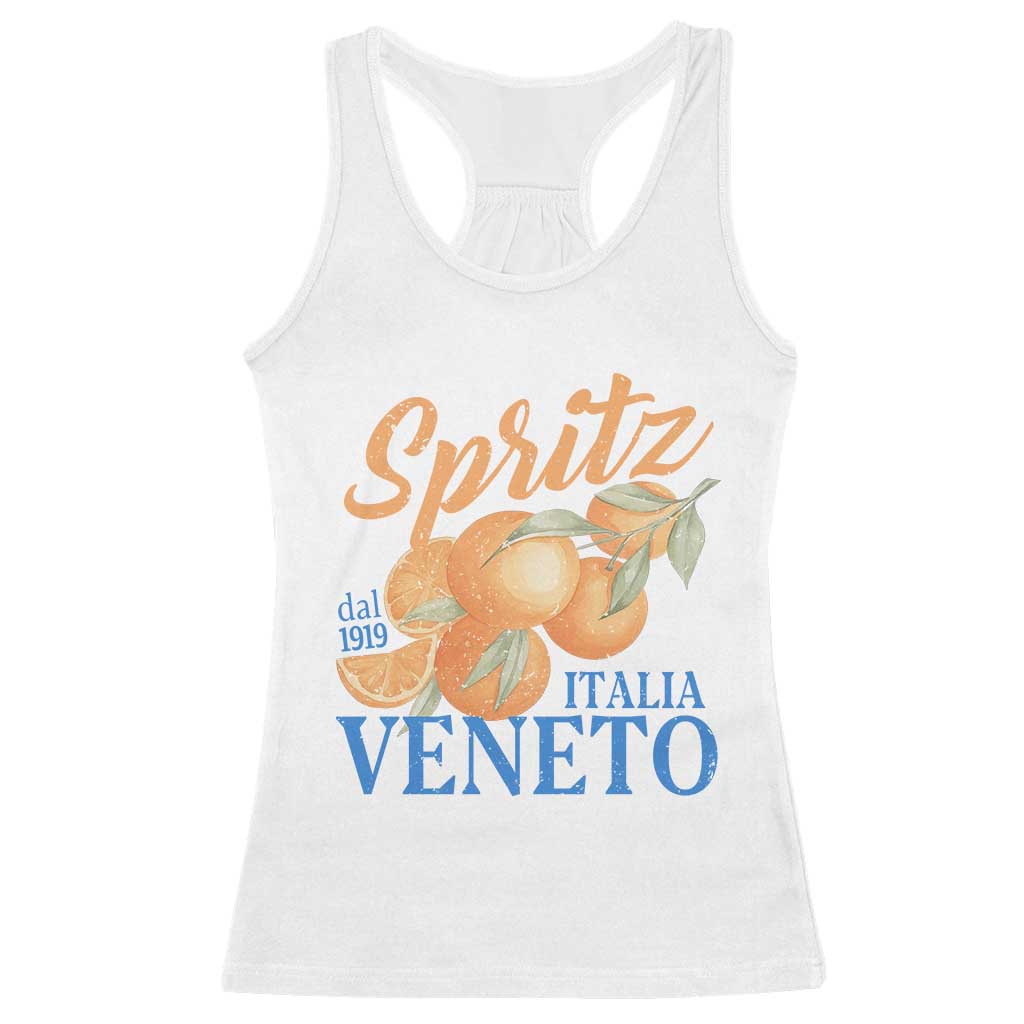 Spritz Italia Veneto Dal 1919 Racerback Tank Top Vintage Aperitivo Orange Italian Cocktail TS02 White Print Your Wear