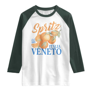 Spritz Italia Veneto Dal 1919 Raglan Shirt Vintage Aperitivo Orange Italian Cocktail TS02 White Dark Forest Green Print Your Wear