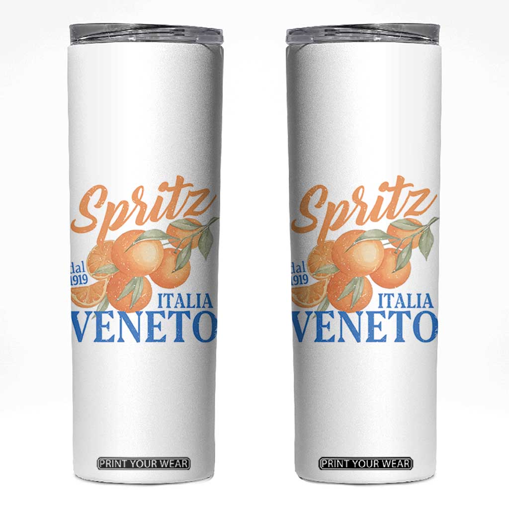 Spritz Italia Veneto Dal 1919 Skinny Tumbler Vintage Aperitivo Orange Italian Cocktail TS02 White Print Your Wear