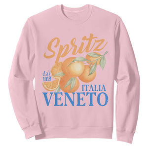 Spritz Italia Veneto Dal 1919 Sweatshirt Vintage Aperitivo Orange Italian Cocktail TS02 Light Pink Print Your Wear