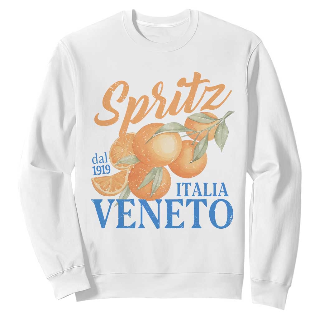 Spritz Italia Veneto Dal 1919 Sweatshirt Vintage Aperitivo Orange Italian Cocktail TS02 White Print Your Wear