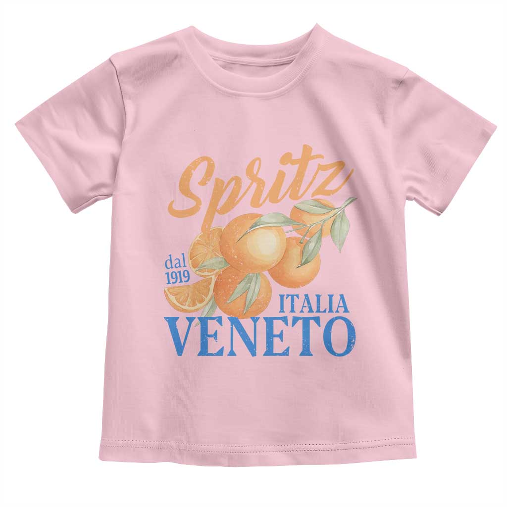 Spritz Italia Veneto Dal 1919 Toddler T Shirt Vintage Aperitivo Orange Italian Cocktail TS02 Light Pink Print Your Wear