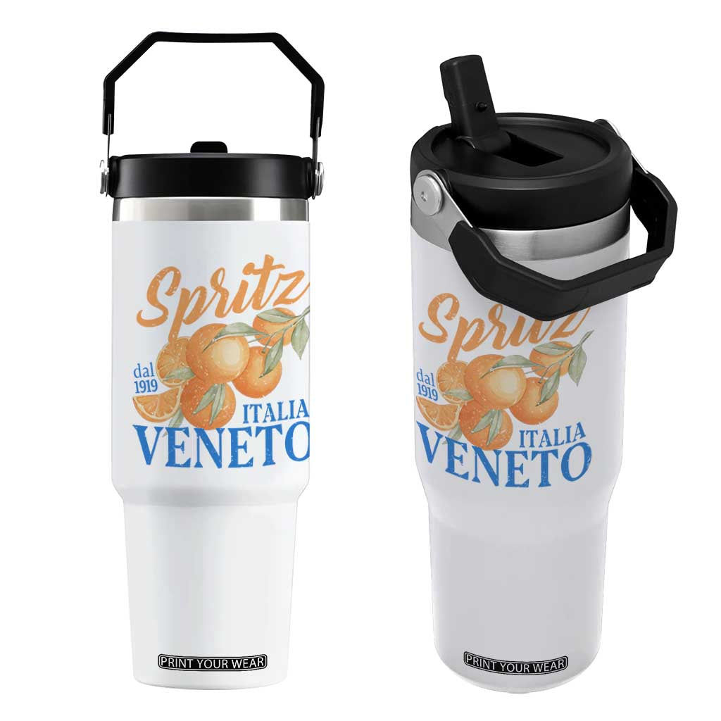 Spritz Italia Veneto Dal 1919 Flip Straw Tumbler Vintage Aperitivo Orange Italian Cocktail TS02 One Size: 30 oz White Print Your Wear