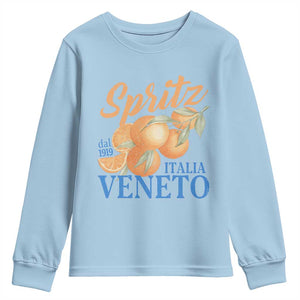 Spritz Italia Veneto Dal 1919 Youth Sweatshirt Vintage Aperitivo Orange Italian Cocktail TS02 Light Blue Print Your Wear