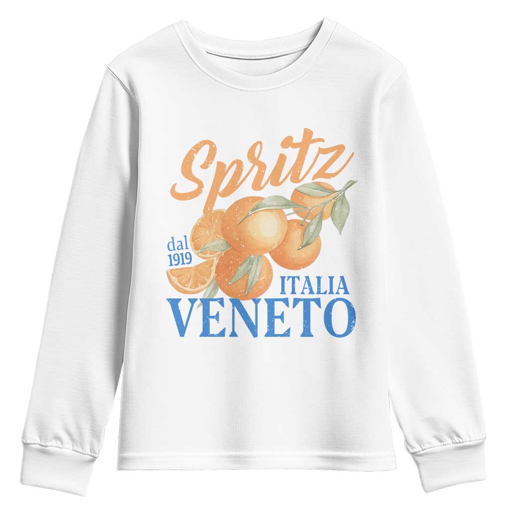 Spritz Italia Veneto Dal 1919 Youth Sweatshirt Vintage Aperitivo Orange Italian Cocktail TS02 White Print Your Wear