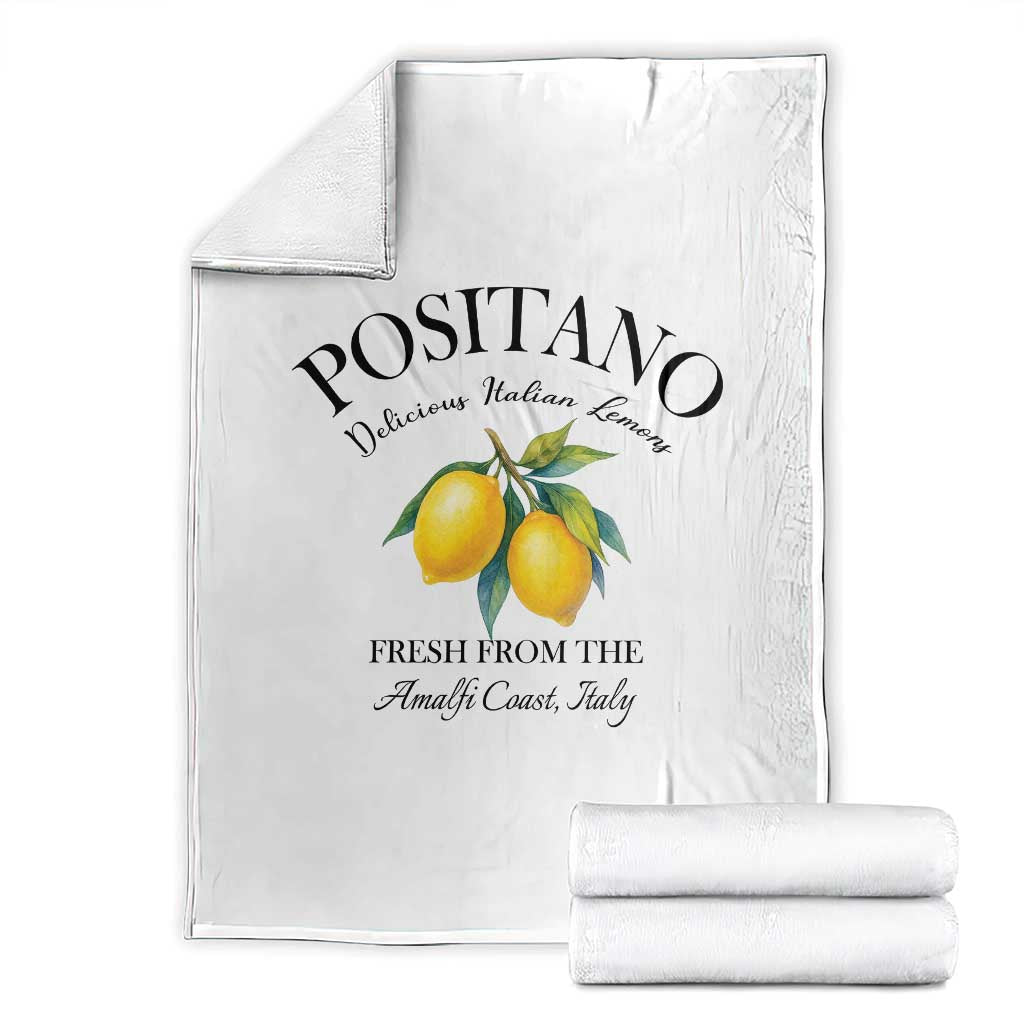 Positano Lemons Throw Blanket Fresh from the Amalfi Coast Italian Fruit TS02 White Print Your Wear