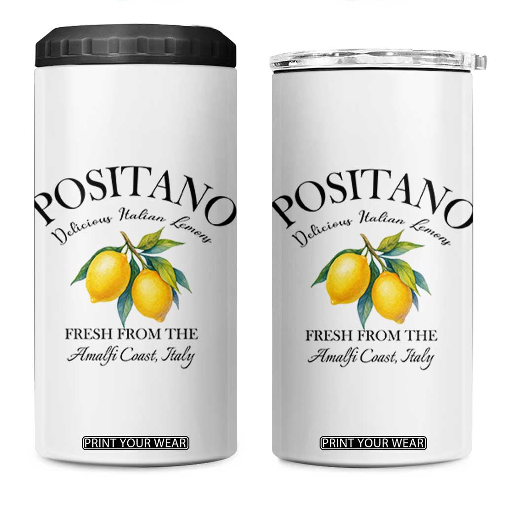Positano Lemons 4 in 1 Can Cooler Tumbler Fresh from the Amalfi Coast Italian Fruit TS02 One Size: 16 oz White Print Your Wear
