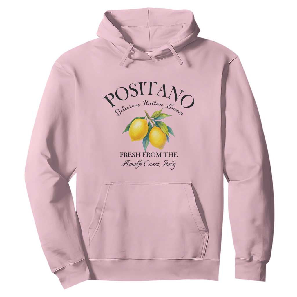 Positano Lemons Hoodie Fresh from the Amalfi Coast Italian Fruit TS02 Light Pink Print Your Wear
