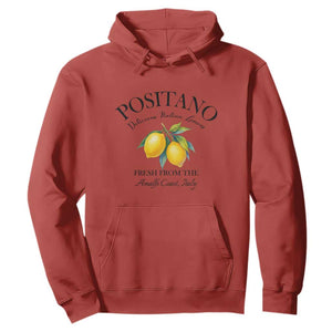 Positano Lemons Hoodie Fresh from the Amalfi Coast Italian Fruit TS02 Red Print Your Wear