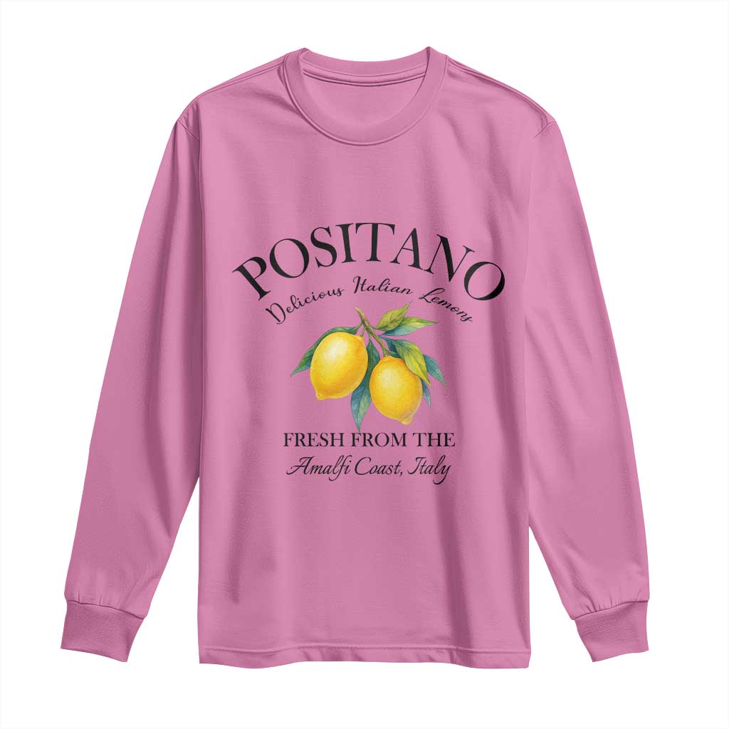 Positano Lemons Long Sleeve Shirt Fresh from the Amalfi Coast Italian Fruit TS02 Azalea Print Your Wear