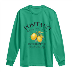 Positano Lemons Long Sleeve Shirt Fresh from the Amalfi Coast Italian Fruit TS02 Irish Green Print Your Wear