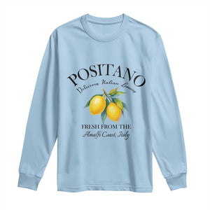 Positano Lemons Long Sleeve Shirt Fresh from the Amalfi Coast Italian Fruit TS02 Light Blue Print Your Wear