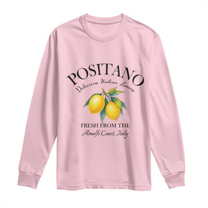 Positano Lemons Long Sleeve Shirt Fresh from the Amalfi Coast Italian Fruit TS02 Light Pink Print Your Wear