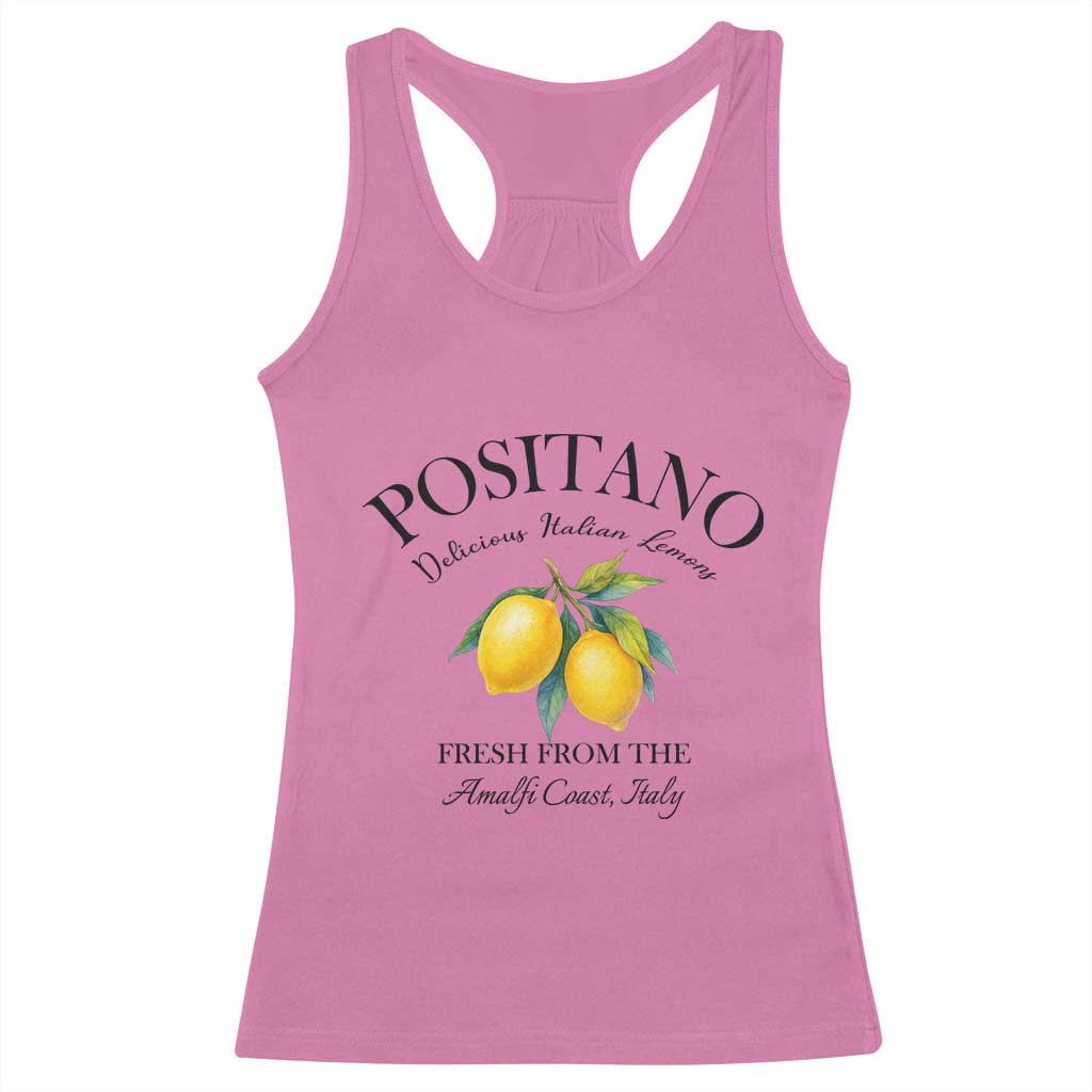 Positano Lemons Racerback Tank Top Fresh from the Amalfi Coast Italian Fruit TS02 Azalea Print Your Wear