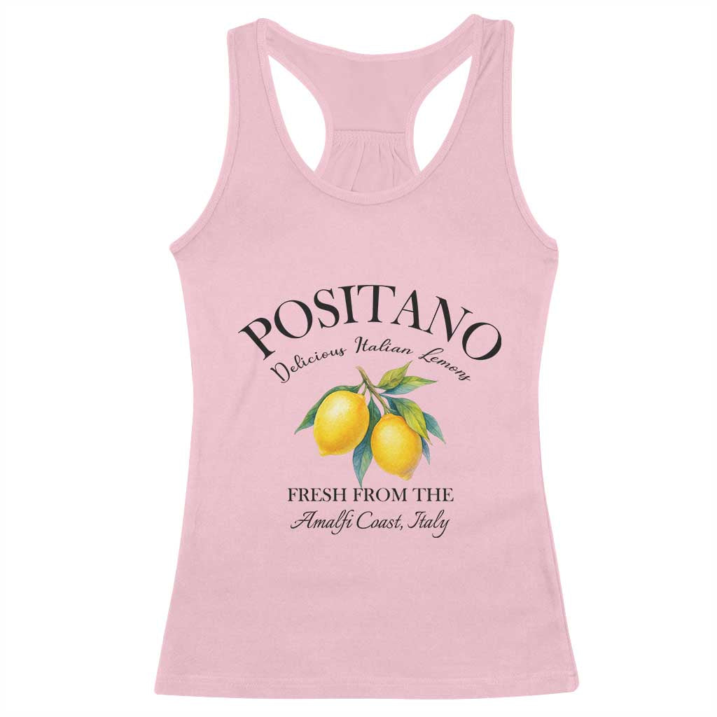 Positano Lemons Racerback Tank Top Fresh from the Amalfi Coast Italian Fruit TS02 Light Pink Print Your Wear