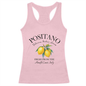 Positano Lemons Racerback Tank Top Fresh from the Amalfi Coast Italian Fruit TS02 Light Pink Print Your Wear