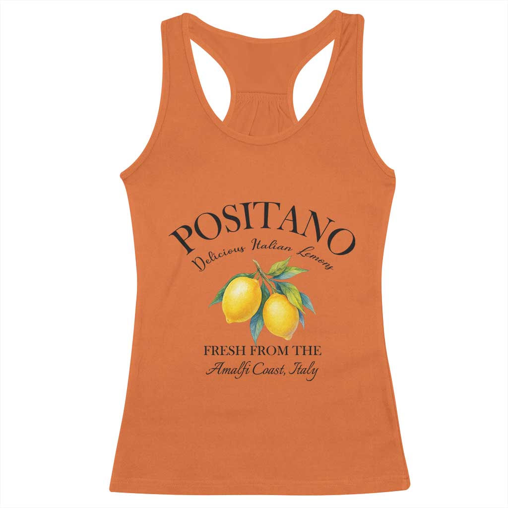 Positano Lemons Racerback Tank Top Fresh from the Amalfi Coast Italian Fruit TS02 Orange Print Your Wear