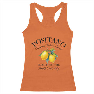 Positano Lemons Racerback Tank Top Fresh from the Amalfi Coast Italian Fruit TS02 Orange Print Your Wear