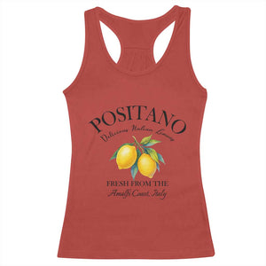 Positano Lemons Racerback Tank Top Fresh from the Amalfi Coast Italian Fruit TS02 Red Print Your Wear