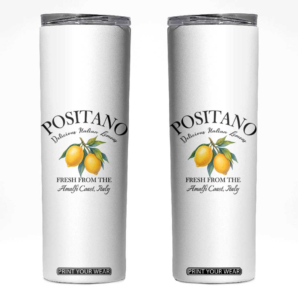Positano Lemons Skinny Tumbler Fresh from the Amalfi Coast Italian Fruit TS02 White Print Your Wear