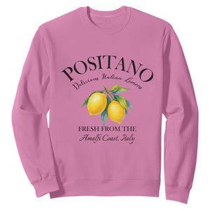 Positano Lemons Sweatshirt Fresh from the Amalfi Coast Italian Fruit TS02 Azalea Print Your Wear