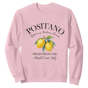 Positano Lemons Sweatshirt Fresh from the Amalfi Coast Italian Fruit TS02 Light Pink Print Your Wear