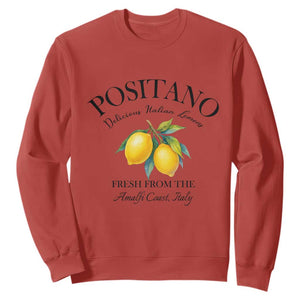 Positano Lemons Sweatshirt Fresh from the Amalfi Coast Italian Fruit TS02 Red Print Your Wear
