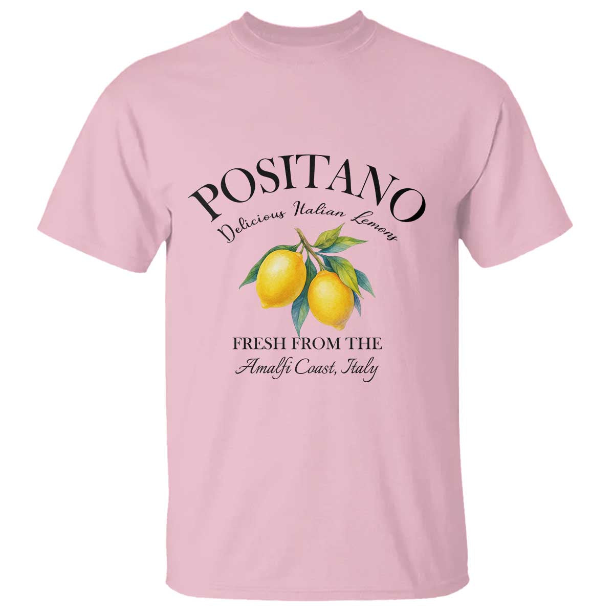 Positano Lemons T Shirt Fresh from the Amalfi Coast Italian Fruit TS02 Light Pink Print Your Wear