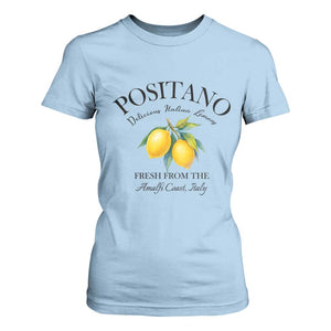 Positano Lemons T Shirt For Women Fresh from the Amalfi Coast Italian Fruit TS02 Light Blue Print Your Wear