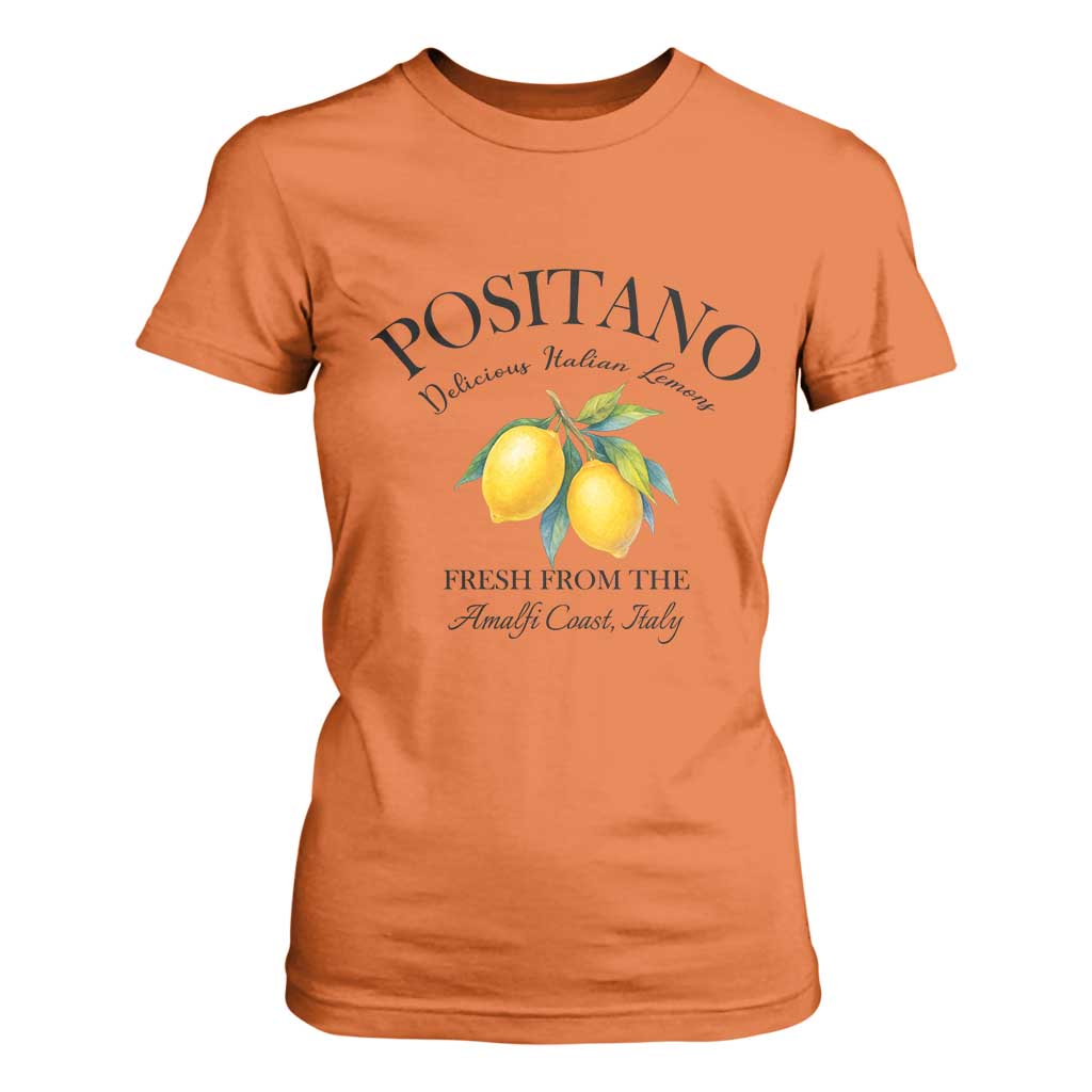 Positano Lemons T Shirt For Women Fresh from the Amalfi Coast Italian Fruit TS02 Orange Print Your Wear
