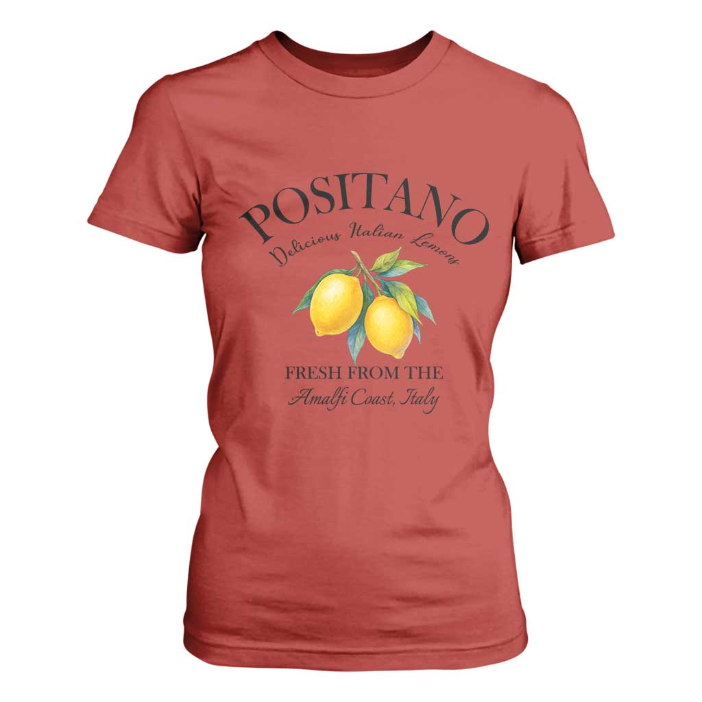Positano Lemons T Shirt For Women Fresh from the Amalfi Coast Italian Fruit TS02 Red Print Your Wear