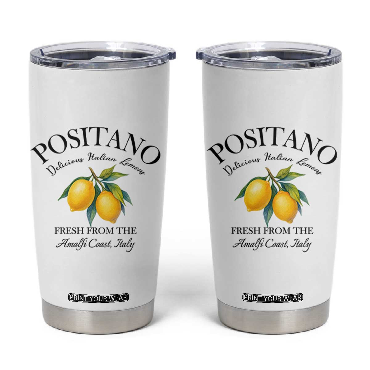 Positano Lemons Tumbler Cup Fresh from the Amalfi Coast Italian Fruit TS02 White Print Your Wear