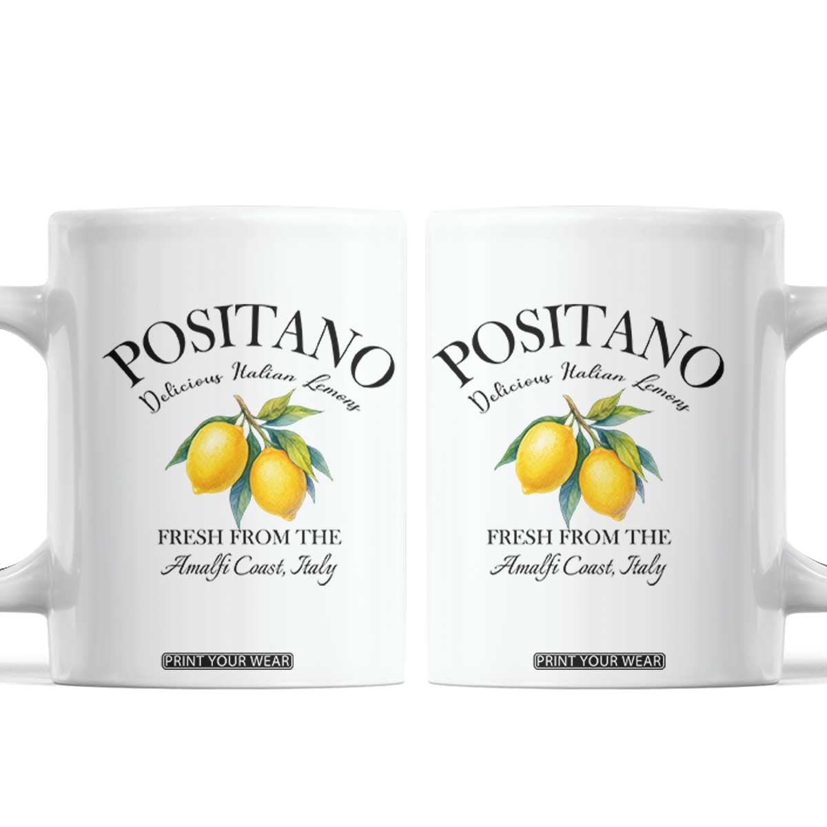 Positano Lemons Coffee Mug Fresh from the Amalfi Coast Italian Fruit TS02 White Print Your Wear