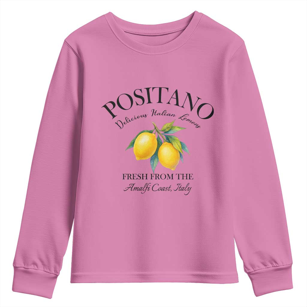 Positano Lemons Youth Sweatshirt Fresh from the Amalfi Coast Italian Fruit TS02 Azalea Print Your Wear