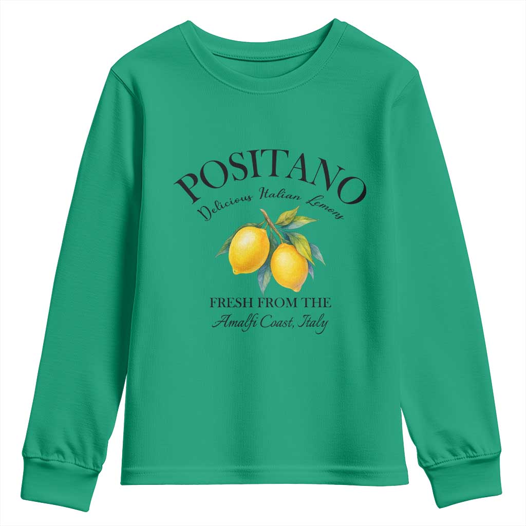 Positano Lemons Youth Sweatshirt Fresh from the Amalfi Coast Italian Fruit TS02 Irish Green Print Your Wear