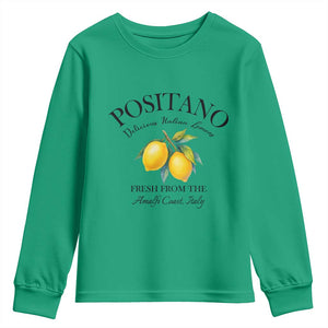 Positano Lemons Youth Sweatshirt Fresh from the Amalfi Coast Italian Fruit TS02 Irish Green Print Your Wear