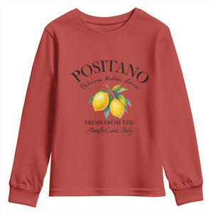 Positano Lemons Youth Sweatshirt Fresh from the Amalfi Coast Italian Fruit TS02 Red Print Your Wear