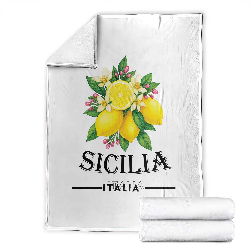 Sicilia Italia Fresh Lemon Throw Blanket Italian Sicilians Floral Citrus from Southern Italy TS02 White Print Your Wear