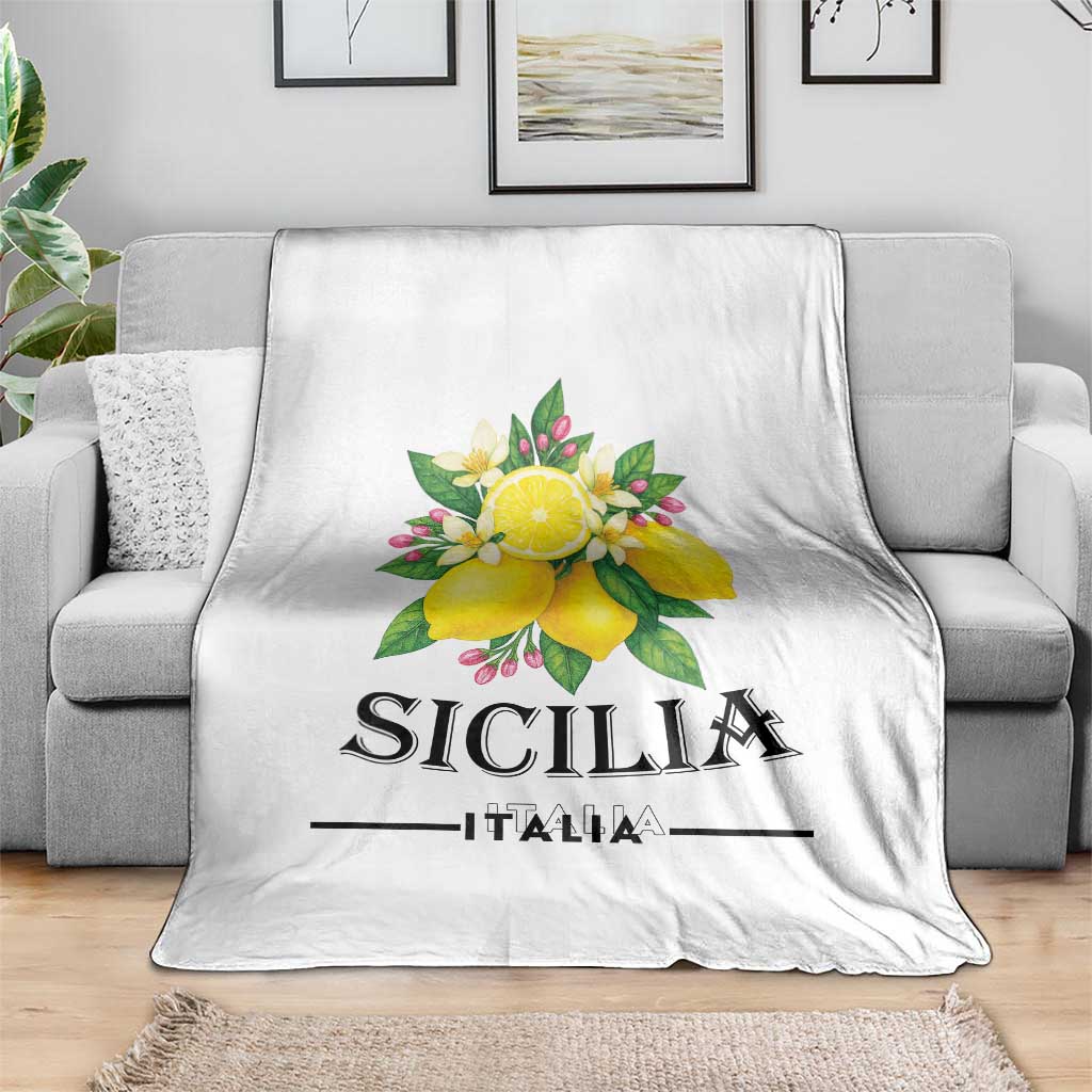 Sicilia Italia Fresh Lemon Throw Blanket Italian Sicilians Floral Citrus from Southern Italy TS02 Print Your Wear