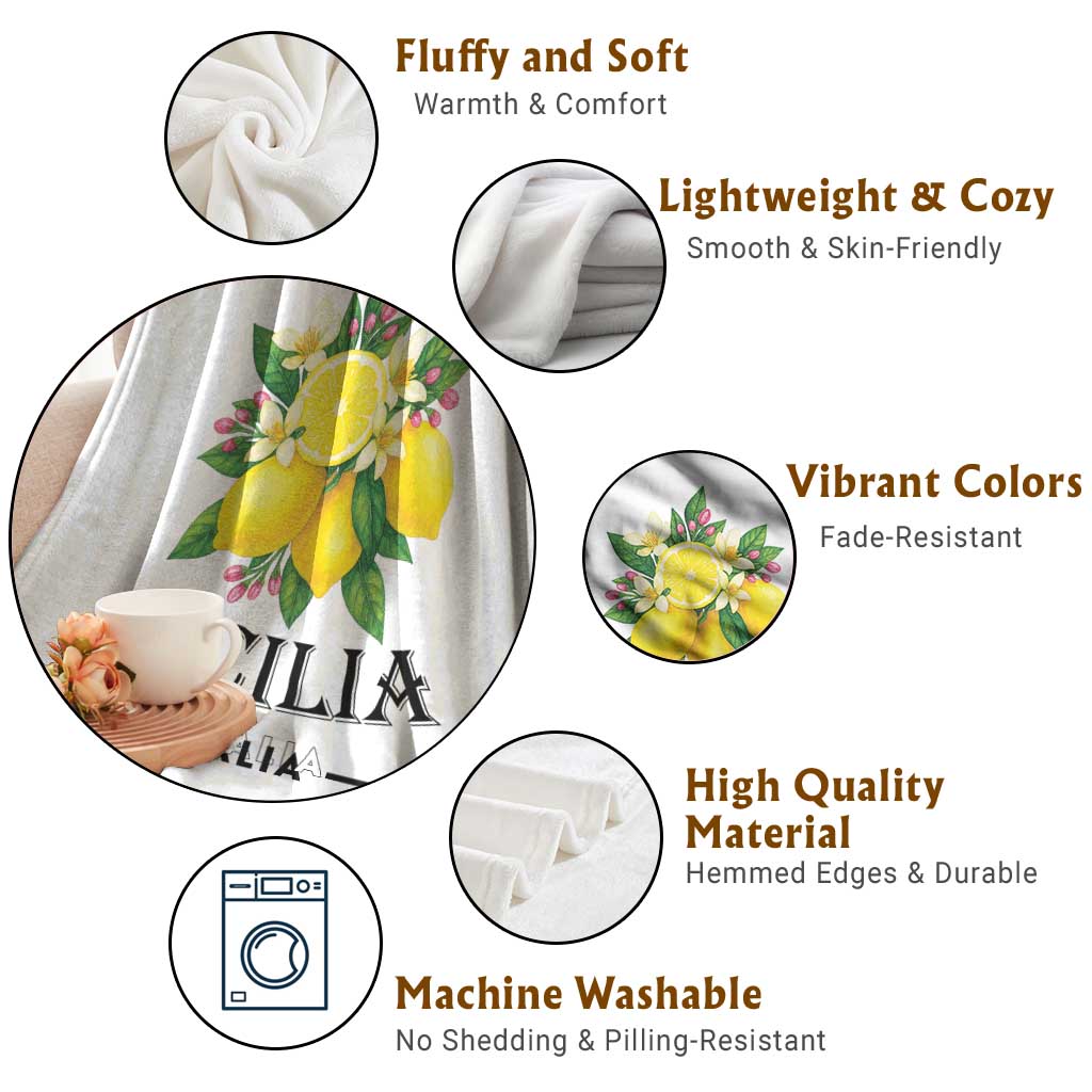 Sicilia Italia Fresh Lemon Throw Blanket Italian Sicilians Floral Citrus from Southern Italy TS02 Print Your Wear