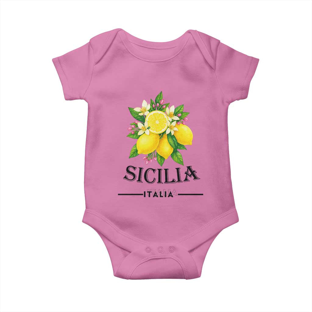 Sicilia Italia Fresh Lemon Baby Onesie Italian Sicilians Floral Citrus from Southern Italy TS02 Azalea Print Your Wear