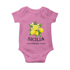 Sicilia Italia Fresh Lemon Baby Onesie Italian Sicilians Floral Citrus from Southern Italy TS02 Azalea Print Your Wear
