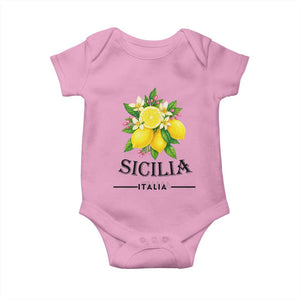 Sicilia Italia Fresh Lemon Baby Onesie Italian Sicilians Floral Citrus from Southern Italy TS02 Light Pink Print Your Wear