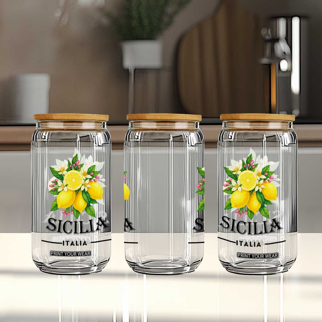 Sicilia Italia Fresh Lemon Glass Can Italian Sicilians Floral Citrus from Southern Italy TS02 Print Your Wear